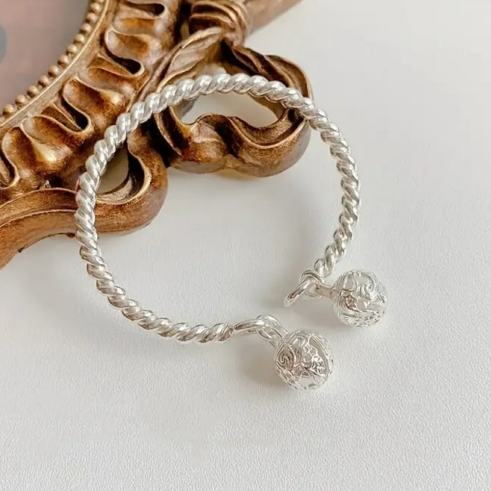 Open Bangle, sterling silver plated.